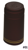 Heat Shrink Capsule Burgundy with Gold Stripe 30x60mm (1 unit of box 10030)