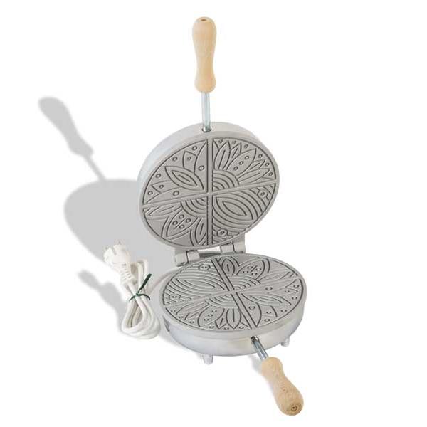 CBE Electric Waffle Pizzelle Maker 4 Thin Flowers
