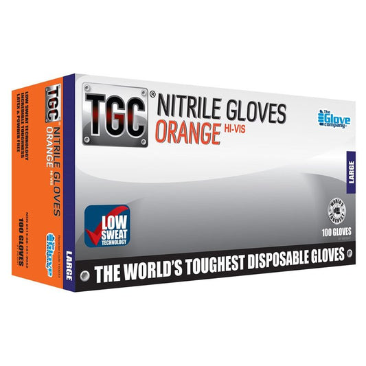 TGC Orange Nitrile Disposable Gloves