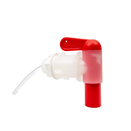 Tap Plastic 19mm with Nut 16mm Outlet and Red Handle