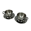 Stainless Steel Coffee Cup and Saucer