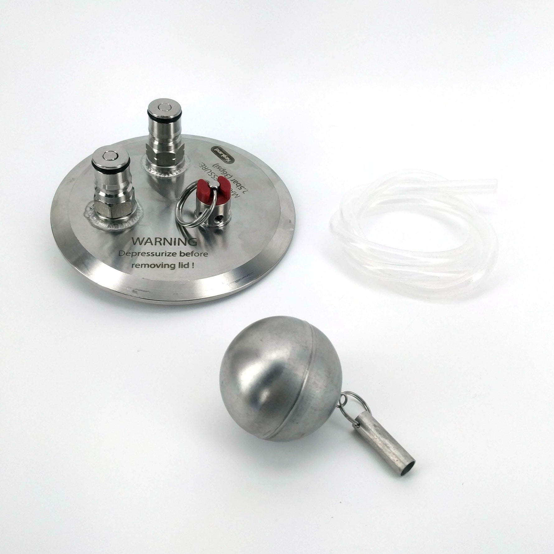 Kegmenter stainless triclover lid 4 inch with ball lock posts