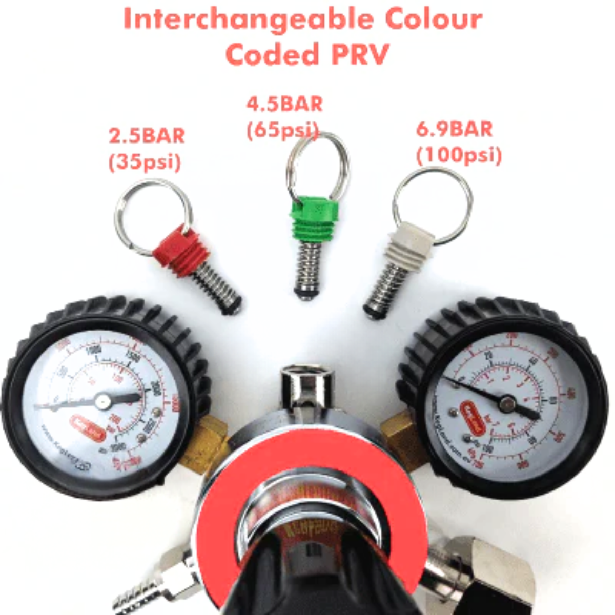 Pressure Relief Valve (PRV) GREY 100 psi / 6.9BAR for co2 regulators
