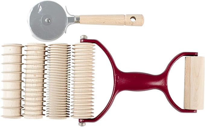 Pasta Cutter Roller Pin with 4 x Interchangeable Rollers