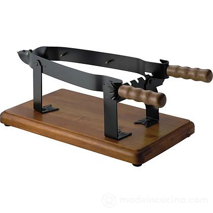 Prosciutto Carving Vice on Wood Base - Caper Italy