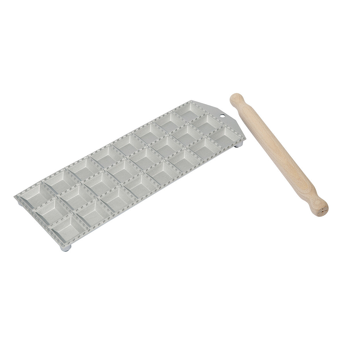 Italian Ravioli Tray 24 Square - with Rolling Pin