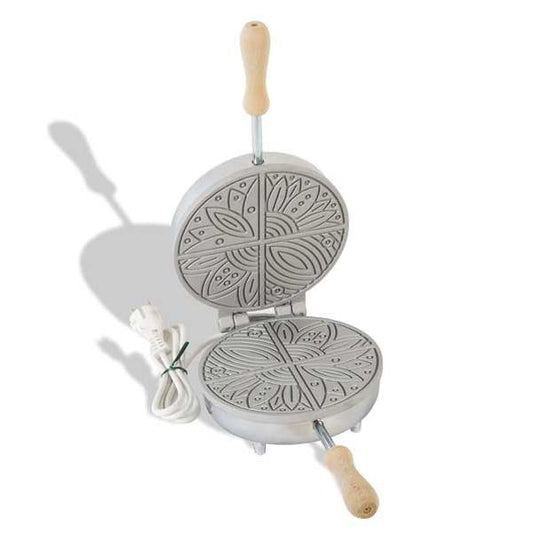 CBE Electric Waffle Pizzelle Maker 4 Thin Flowers