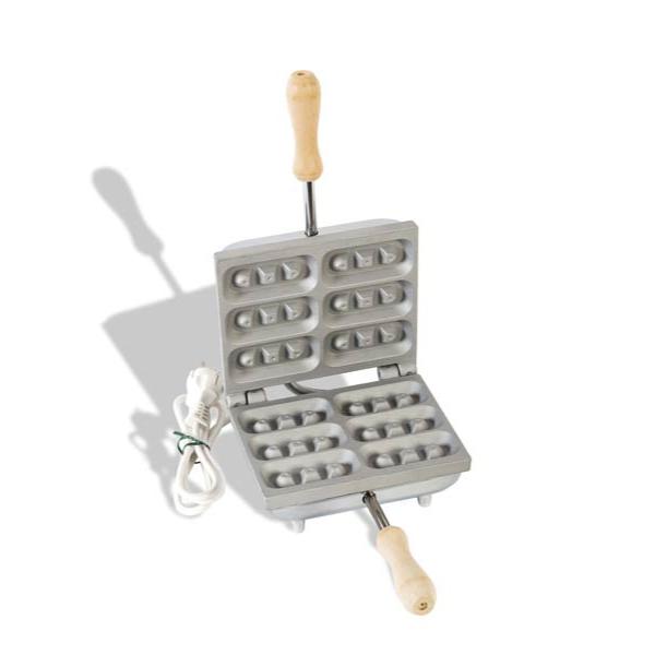 CBE Electric Waffle Pizzelle Maker Rectangle 6 Sponge fingers