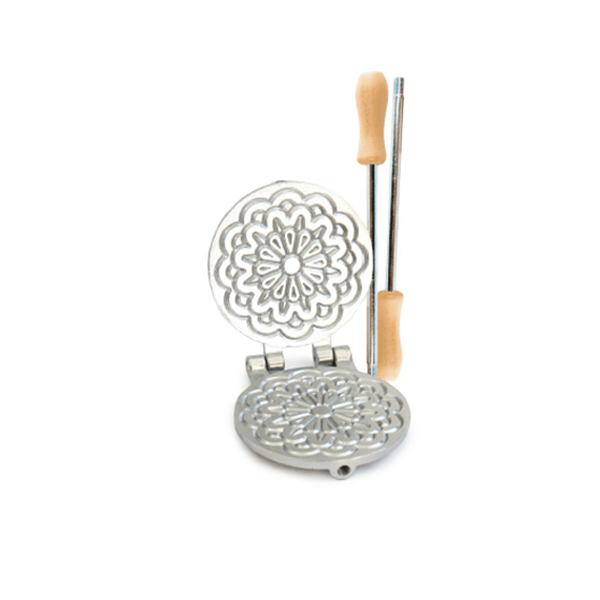 CBE Gas Waffle Pizzelle Maker Round 4 Flowers