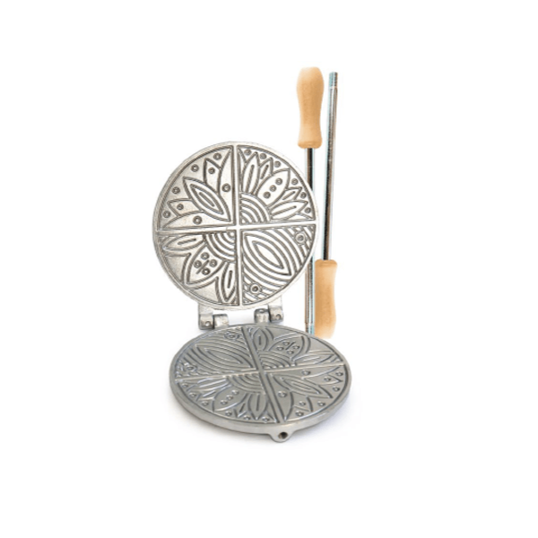 CBE Gas Waffle Pizzelle Maker Round 4 Flowers