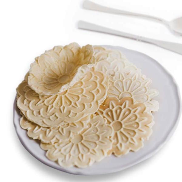 CBE Gas Waffle Pizzelle Maker Round 4 Flowers