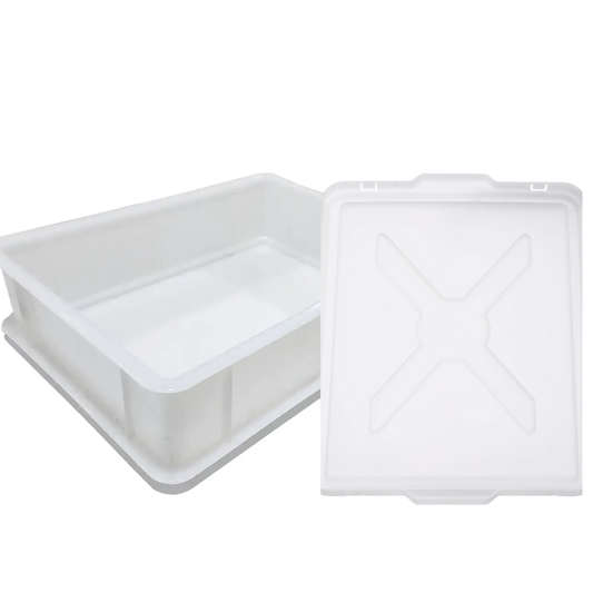 9L White Plastic Stackable Crate and Lid