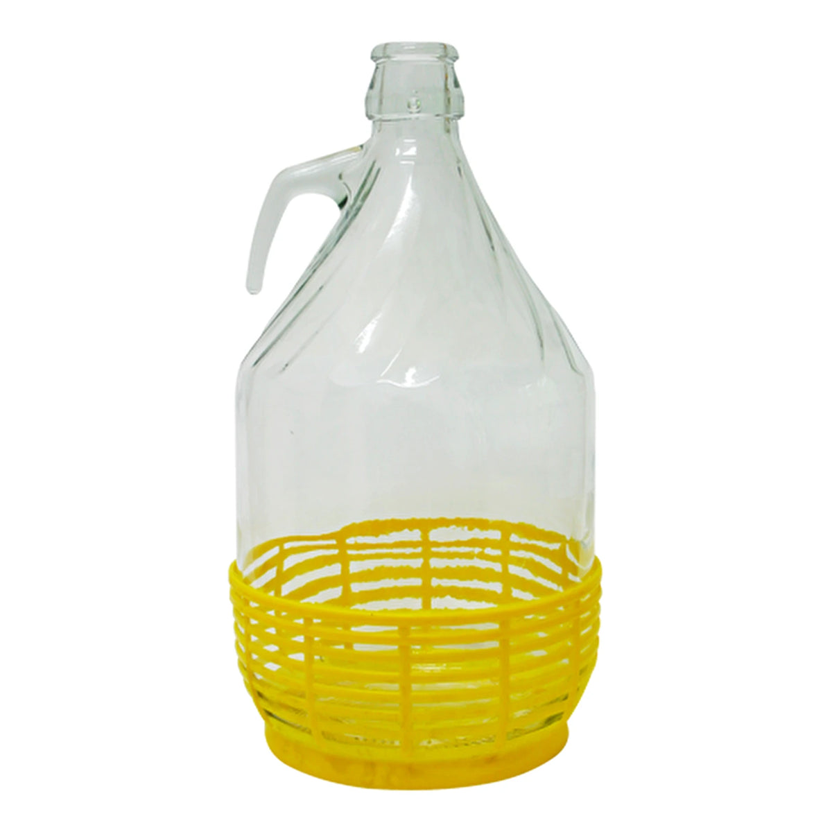 5 Lt Glass Demijohn Gallon Jar with Yellow Base