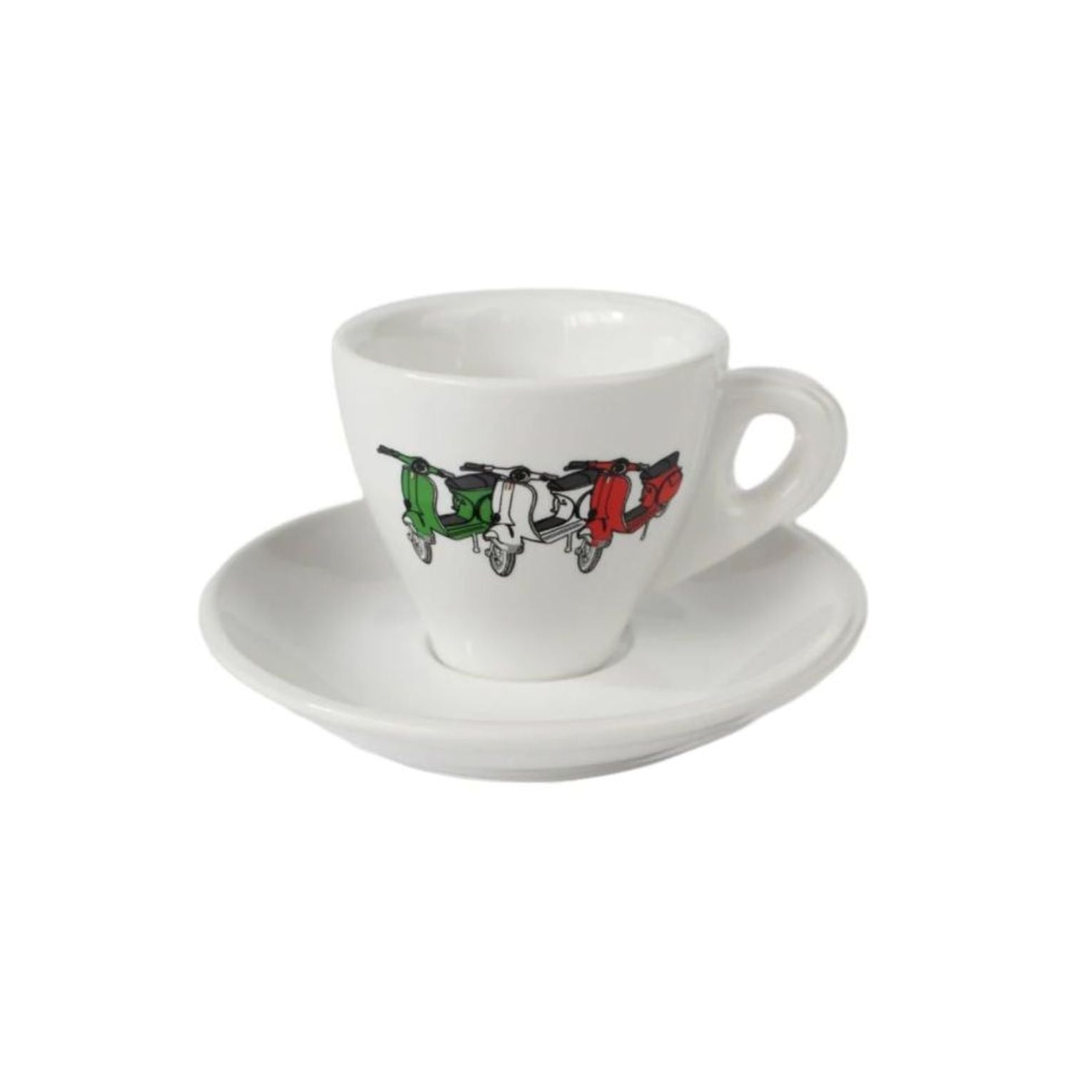 4x Coffee Expresso Cups set saucer plate - Vespa design