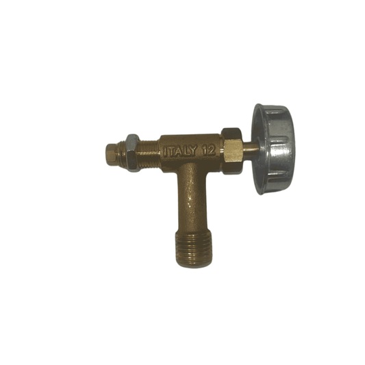 Gas Brass Valve to Suit Gas Burner DRAGO and Mammuth Models (1/4inch Male Out)