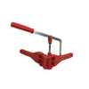 Hand Corker- Red plastic squeeze body, Metal piston with adjustable depth.