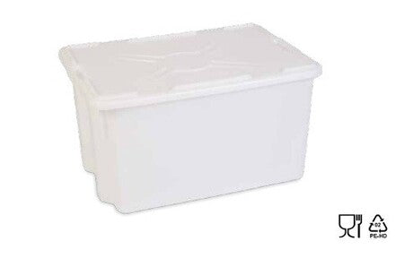 White Plastic Food Crate with Handles
