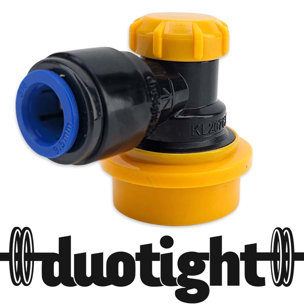 Duotight 9.5mm (3/8) x Ball Lock Disconnect - (Black + Yellow Liquid)
