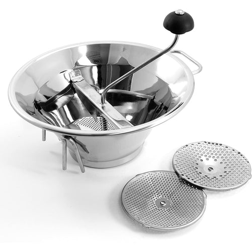 OMAC Stainless Steel Mouli Passatutto with 3 Disc