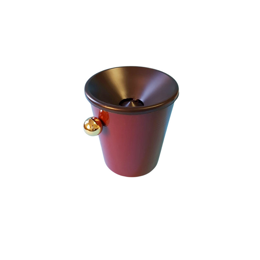 Spittoon Burgundy Plastic Base and Bowl