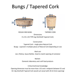 Cork Tapered - Rough Top DB110mm x H 32mm x TD 116mm