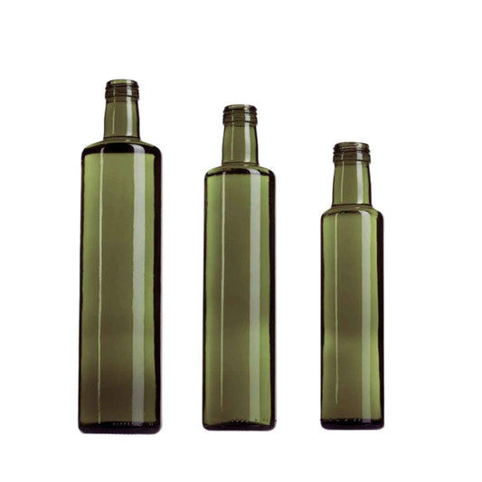 Oil Bottle Dorica Round Antique Green