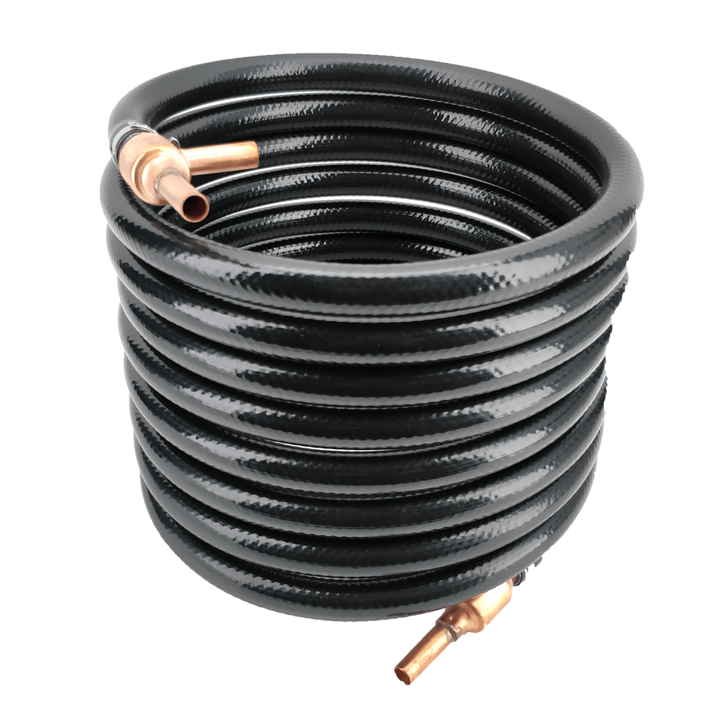 Stainless steel wort counter flow coil heat exchanger