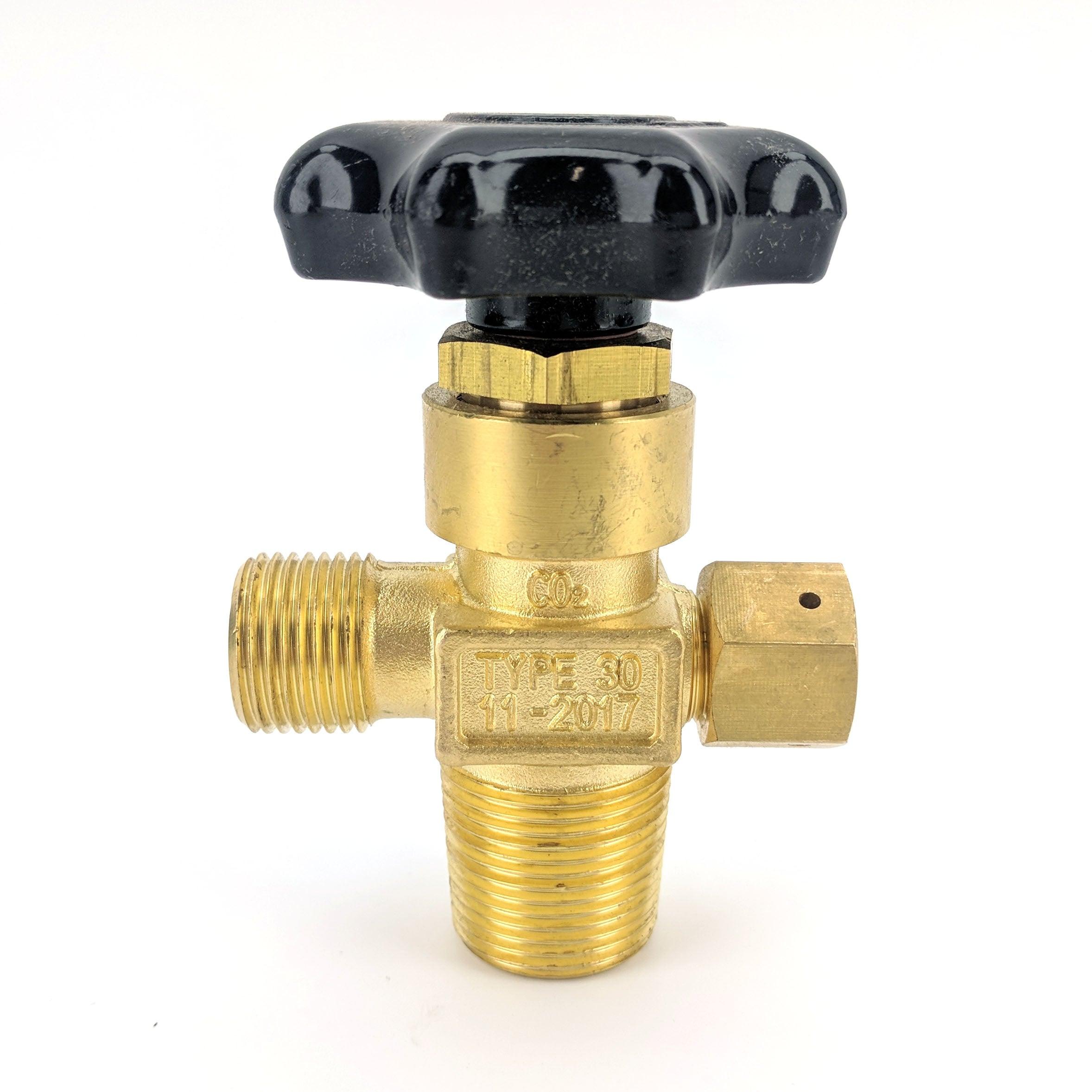 CO2 cylinder brass valve with pressure relief