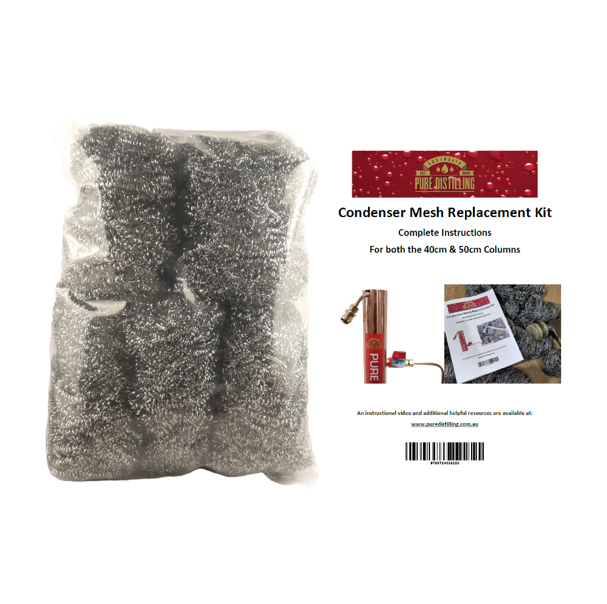 Pure Distilling Condenser Mesh Repacking Kit