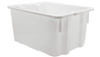 White Plastic Food Crate with Handles