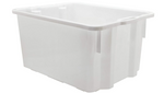 White Plastic Food Crate with Handles