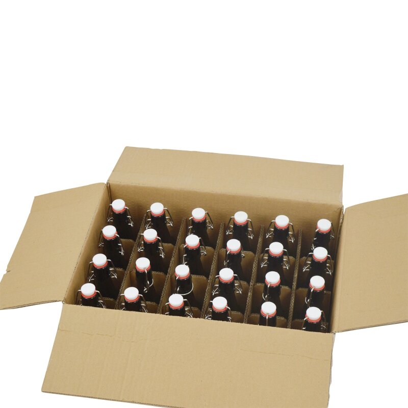 24 x Beer Flip Top Ermetic Amber Bottle 500 ml -silicone bell seal