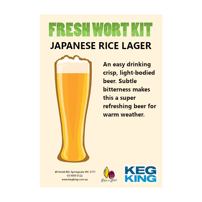 Rice Lager- Artisan Ale FWK ( contains Gluten)
