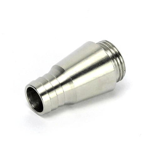 Threaded intertap spout to barb for growler filling