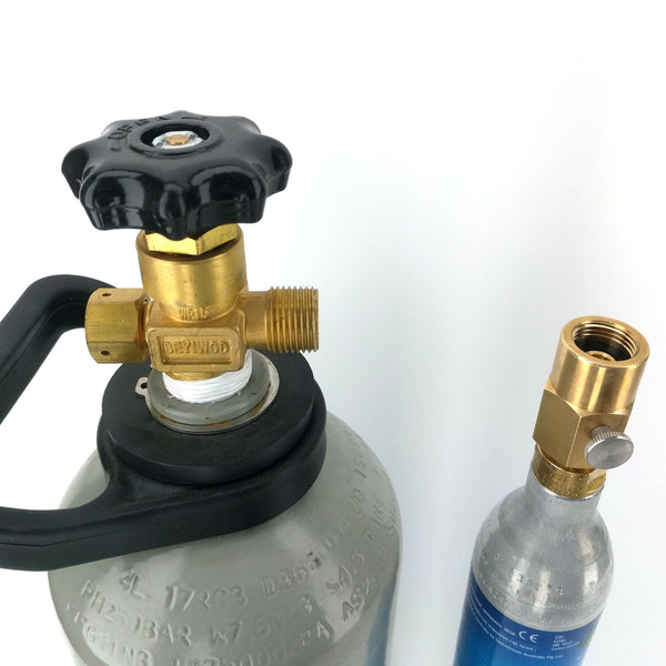 SodaStream Brass Refill Adapter With Bleed Valve (Female to Female)