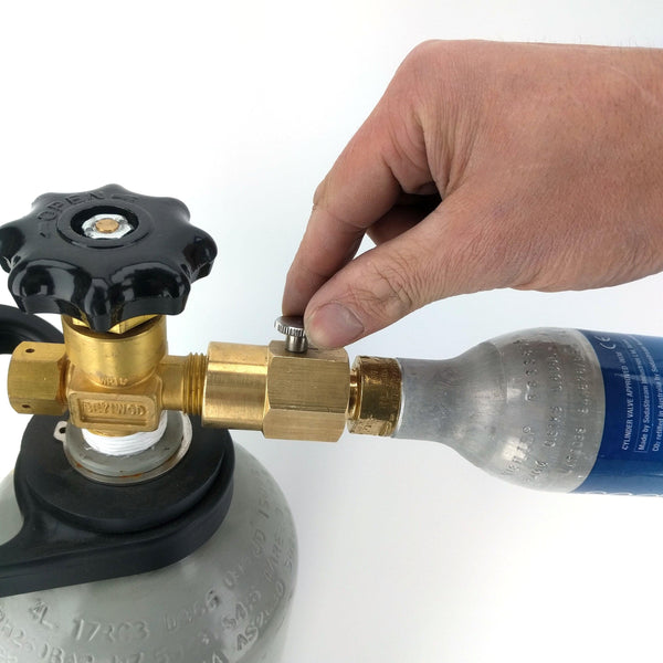 SodaStream Brass Refill Adapter With Bleed Valve (Female to Female)