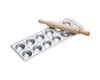 Mould 12 Hole Ravioli - large round with rolling pin