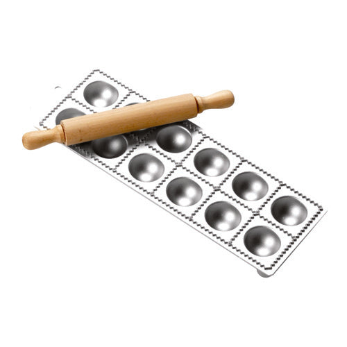 Italian Aluminium Ravioli Mould 12 Hole - Large Round