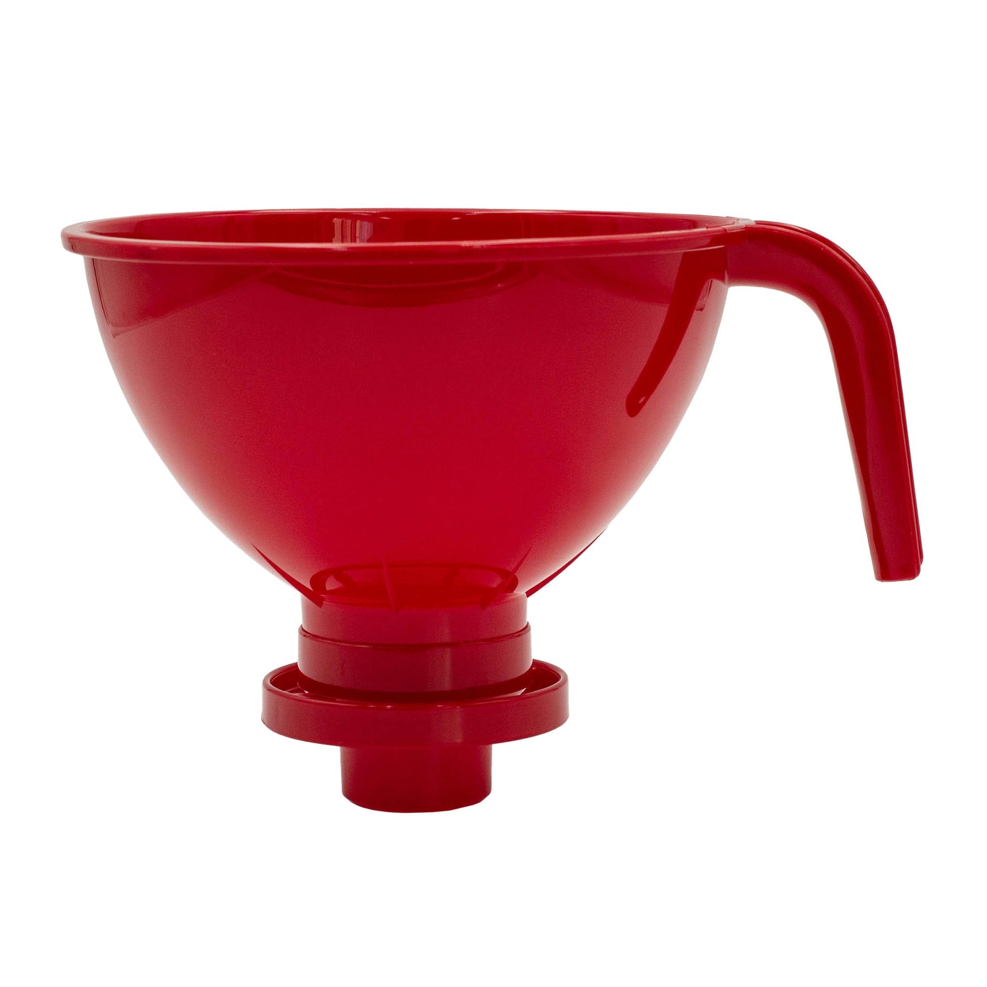 Italian Red Plastic Jar Funnel with Handle - 1 reducer