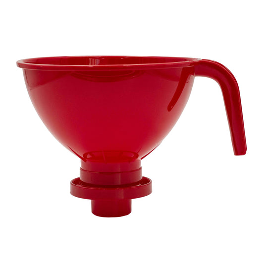 Italian Red Plastic Jar Funnel with Handle - 1 reducer