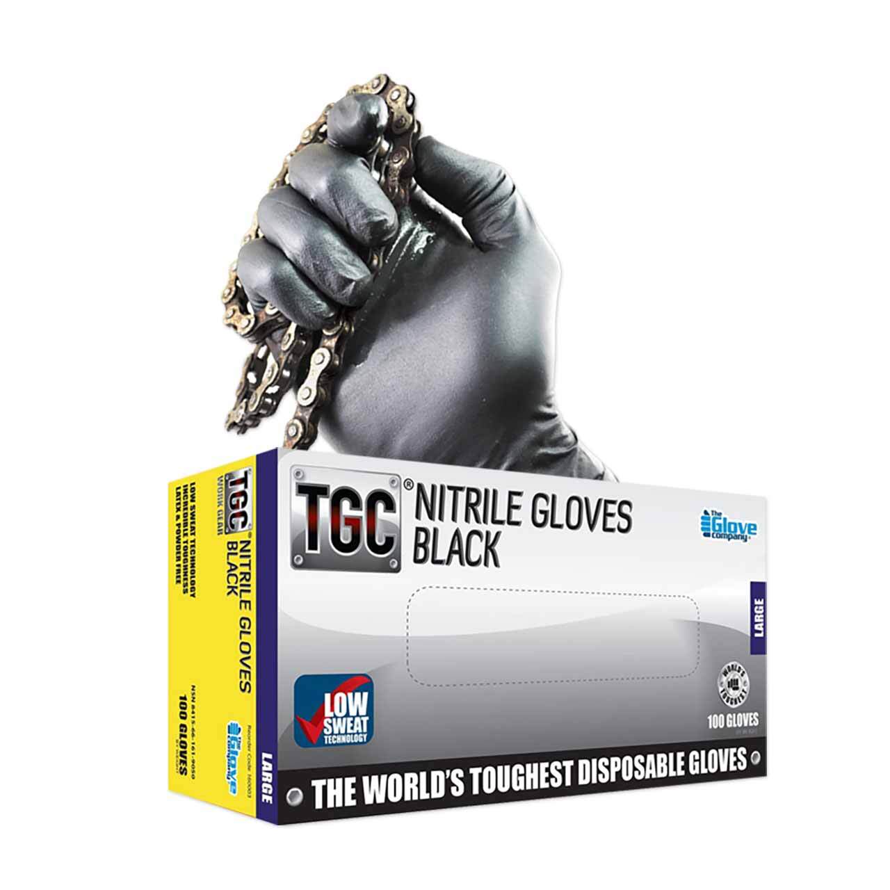 Gloves Disposable Black Nitrile TGC-2x HD