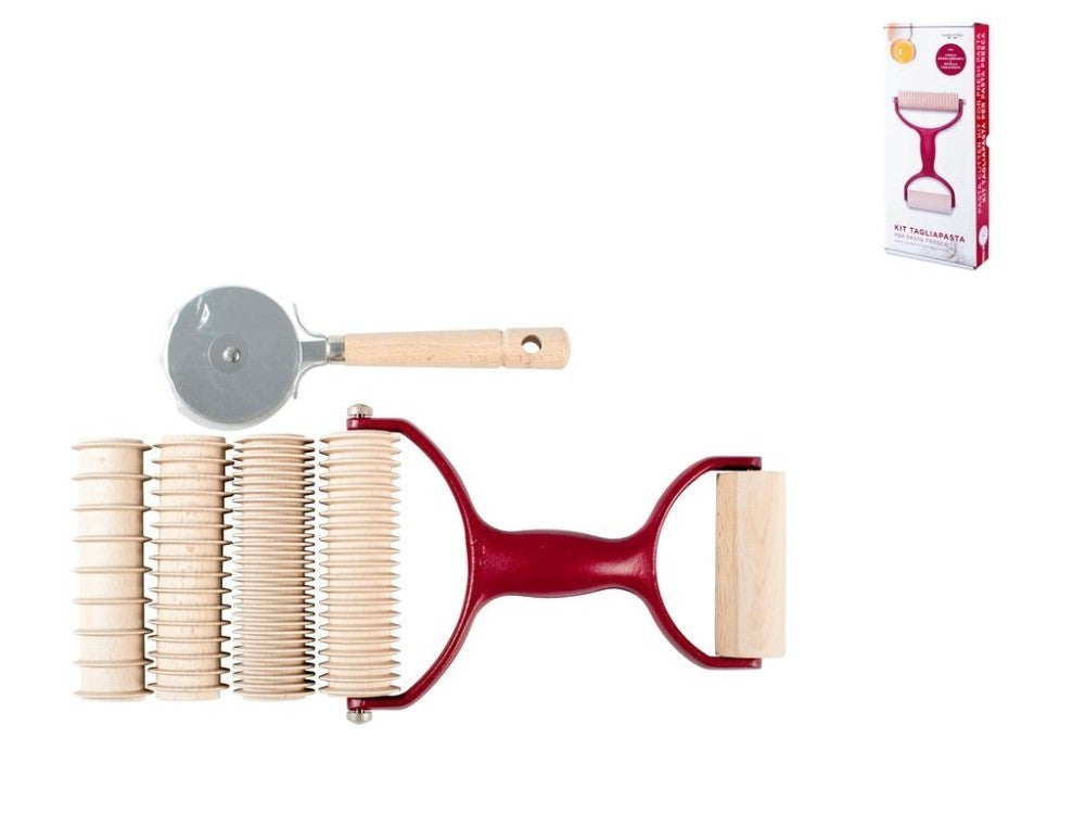 Pasta Cutter Roller Pin with 4 x Interchangeable Rollers