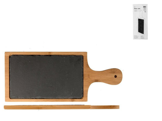 Cheese/Chopping Board in Slate on Bamboo Base