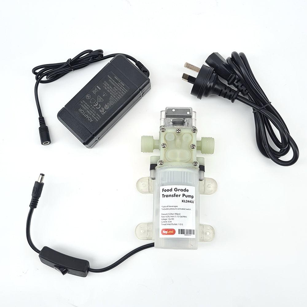 Pump - Beverage Diaphragm slow demijohn transfer Syphon DC12V  Power supply